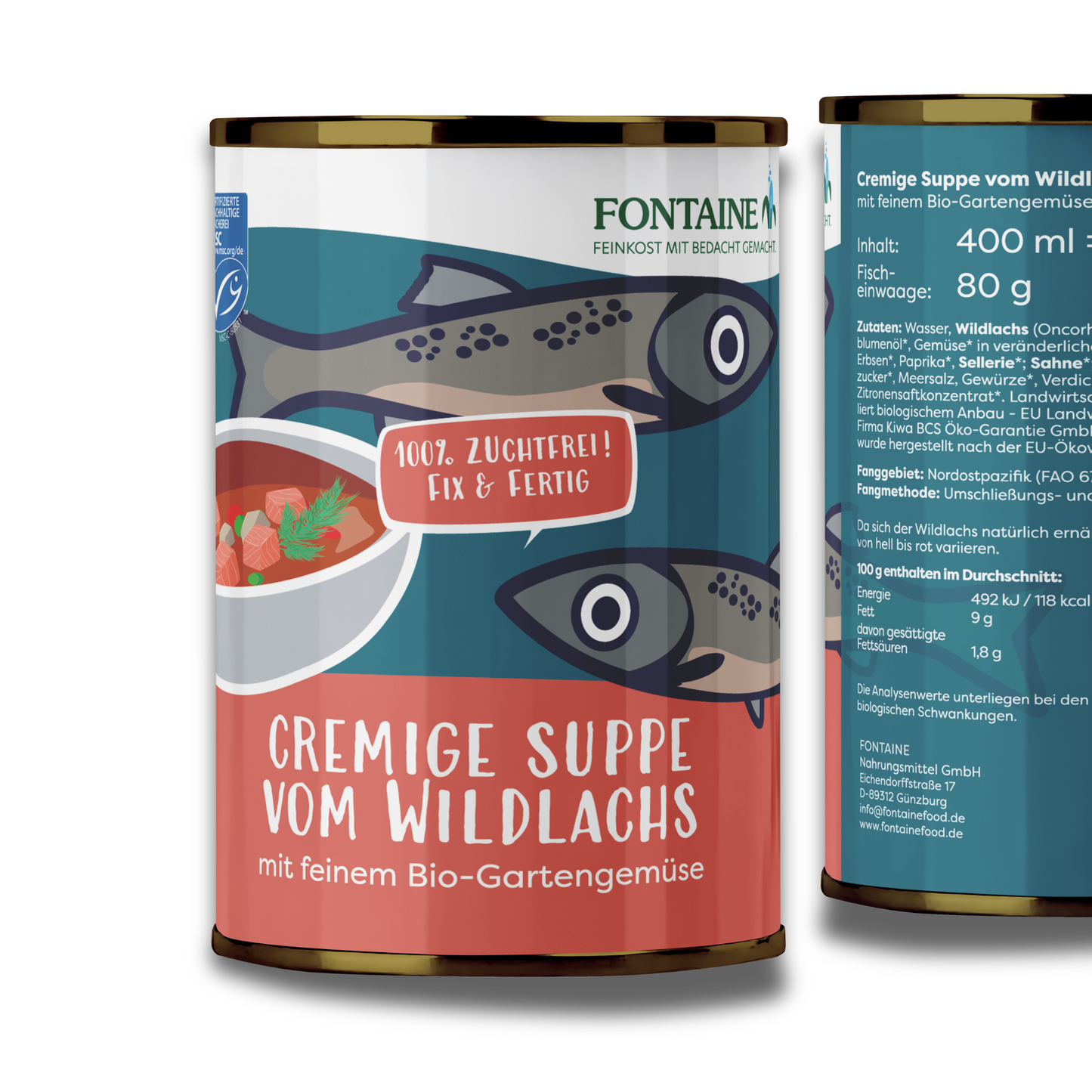 Cremige Suppe vom Wildlachs mit Bio-Gartengemüse