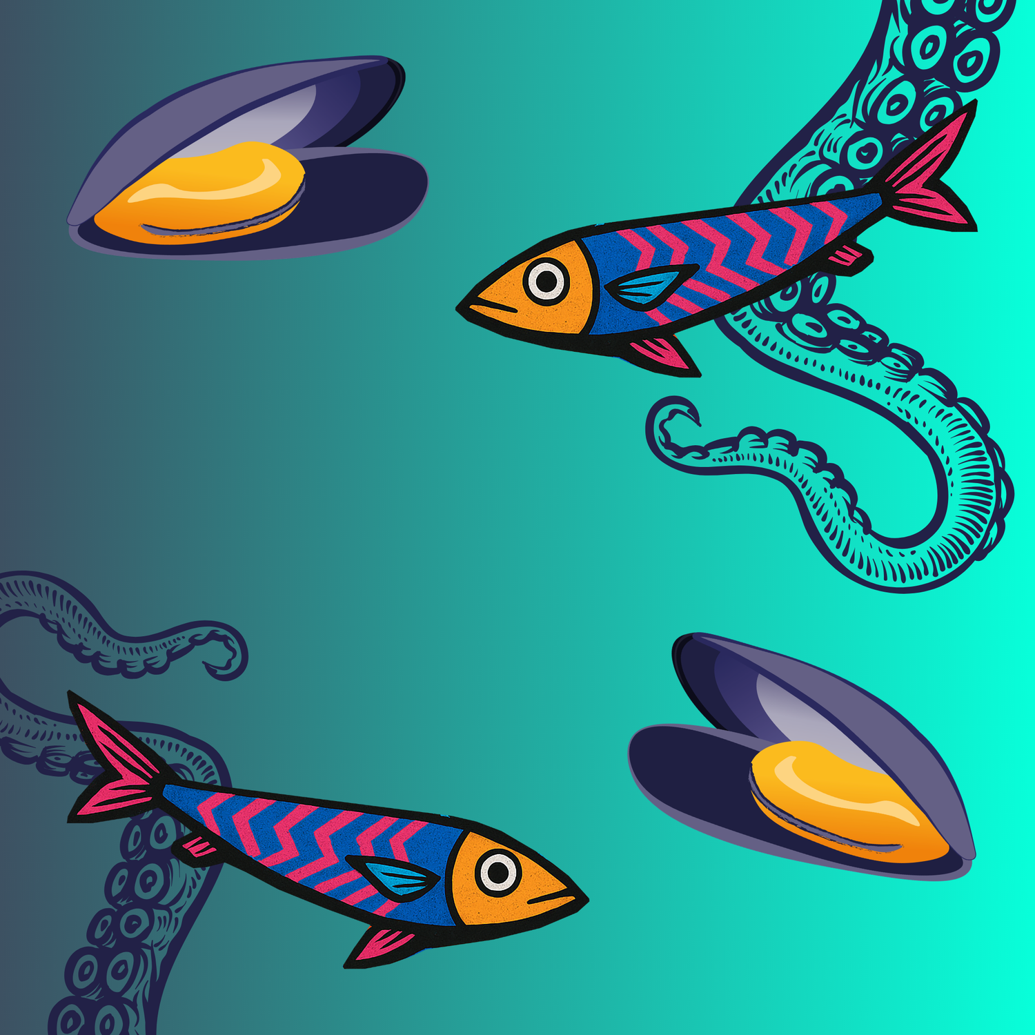 Meeresfrüchte & Sardellen