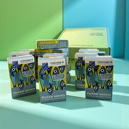 15-er Pack: Premium Sardinen in nativem Bio-Olivenöl extra