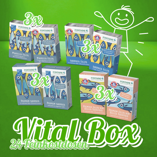 Bundle mit Sardinen, Thunfisch und Makrelen