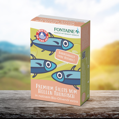 Premium Filets vom Hellen Thunfisch in nativem Bio Olivenöl Extra