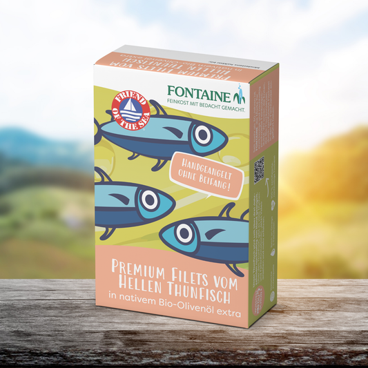 Premium Filets vom Hellen Thunfisch in nativem Bio Olivenöl Extra