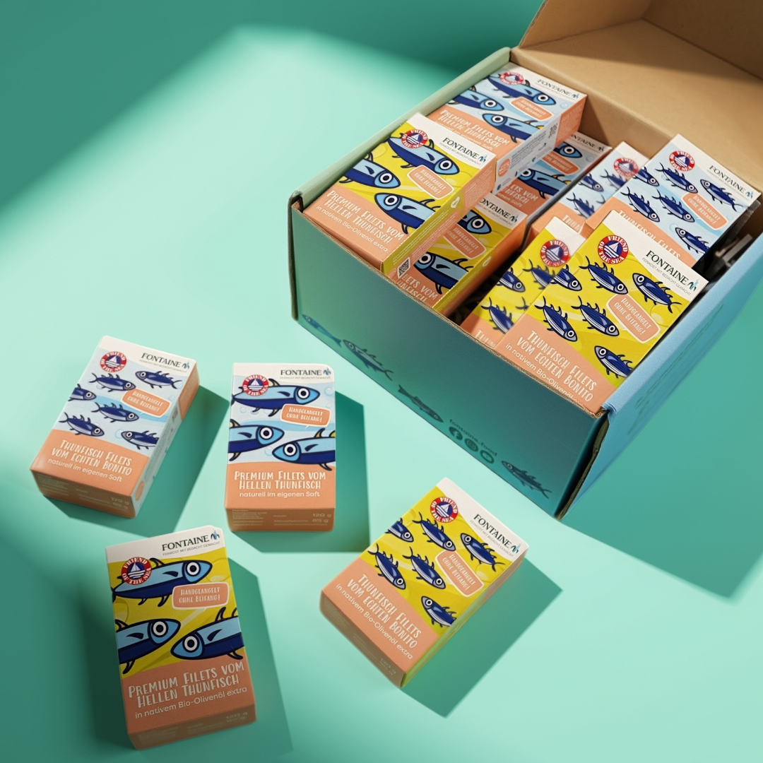Thunfisch Box: 16 Dosen · 2 Sorten · handgeangelt  · aus Europa