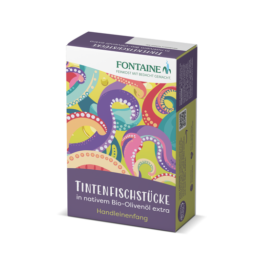 Tintenfischstücke in nativem Bio-Olivenöl extra