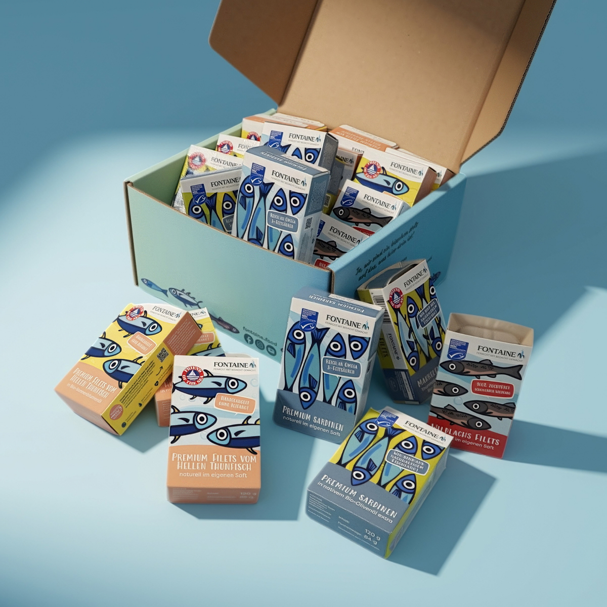 Makrelen & Wildlachs Filets, Premium Sardinen, Heller Thunfisch