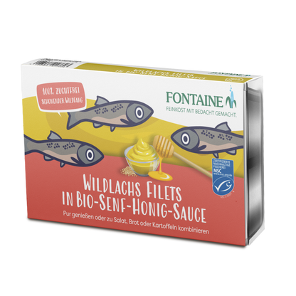 Wildlachs Filets in Bio-Senf-Honig-Sauce