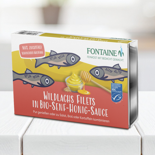 Wildlachs Filets in Bio-Senf-Honig-Sauce